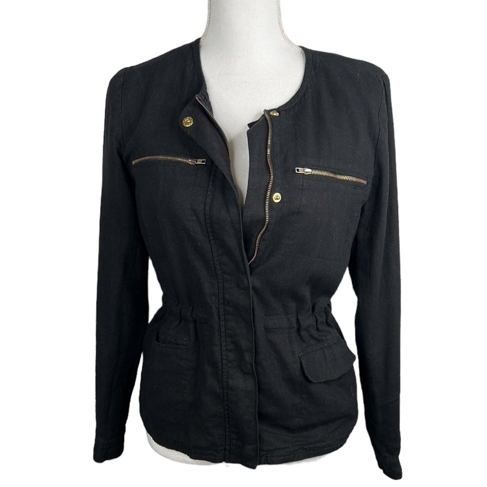 Forever 21 Black Lightweight Zip Down Jacket Size XS